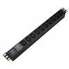 Блок розеток SHE19-10IEC-S-IEC для 19дюйм. шкафов горизонт. с выкл. с подсветкой 10хIEC 320 C13 10А