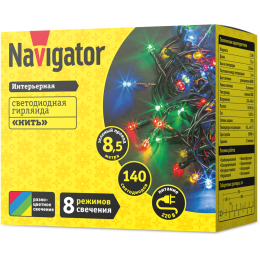 Гирлянда светодиодная 61 814 NGF-S01-140RGBY-5-8.5m-230-C8-G-IP20 Navigator 61814