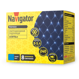 Гирлянда светодиодная 61 856 NGF-N01-240B-12-2х1.5m-230-TR-IP44 Navigator 61856
