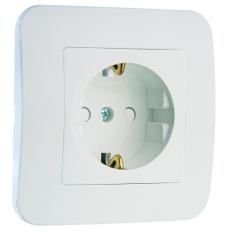 Розетка 1-м СП Lillium N 10А с заземл. защ. шторки бакелит бел. Makel 55058