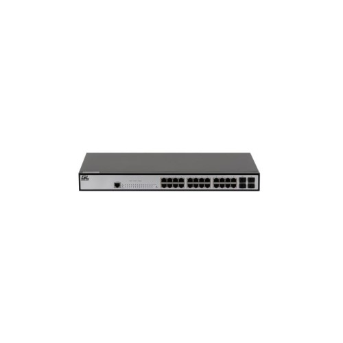 Коммутатор управляемый L2 24 Base-T 10/100/1000Мбит/с портов 4 SFP 1000Мбит/с 1 Console 1U 19дюйм 22