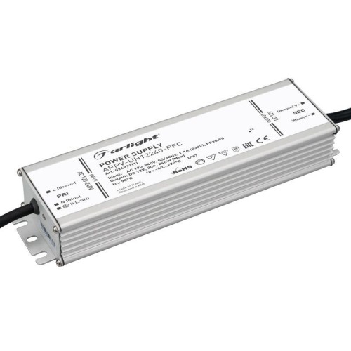 Блок питания ARPV-UH12240-PFC 12В 20.0А 240Вт IP67 металл Arlight 024271(1)