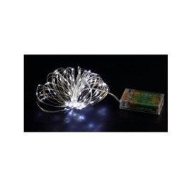 Гирлянда светодиодная "Серебряные нити" 1.5м 30LED серебр. в виде капель элементы питания 3хAA (не в