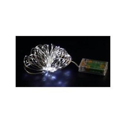Гирлянда светодиодная "Серебряные нити" 1.5м 30LED серебр. в виде капель элементы питания 3хAA (не в