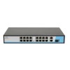 Коммутатор неуправляемый 24 PoE 802.3af/at порта 10/100Мбит/с 1-8 порт до 250м cat.6 2хCOMBOSFP 1000