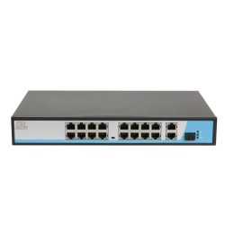 Коммутатор неуправляемый 24 PoE 802.3af/at порта 10/100Мбит/с 1-8 порт до 250м cat.6 2хCOMBOSFP 1000