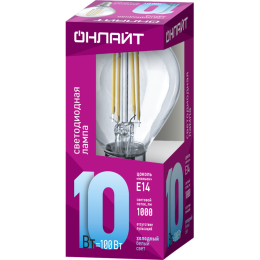 Лампа светодиодная филаментная 80 889 OLL-F-G45-10-230-4K-E14 10Вт шар прозрачная 4000К нейтр. бел.