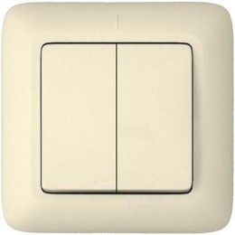 Выключатель 2-кл. СП Прима 6А IP20 сл. кость (опт. упак.) SchE S56-043-S