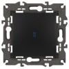 Выключатель 1-кл. СП Elegance 14-1102-05 10А IP20 250В 10AX с подсветкой механизм антрацит Эра Б0034