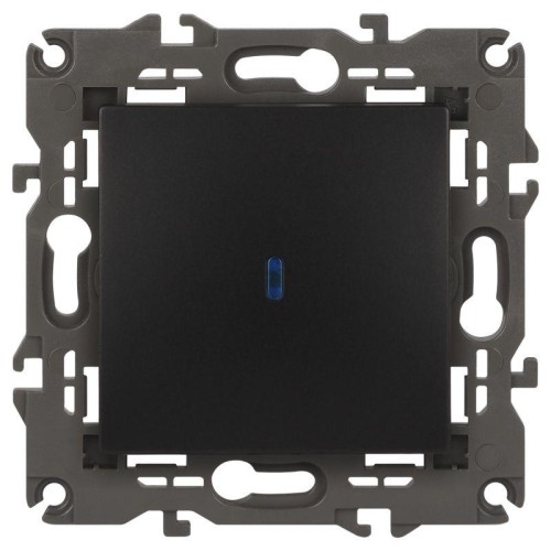 Выключатель 1-кл. СП Elegance 14-1102-05 10А IP20 250В 10AX с подсветкой механизм антрацит Эра Б0034