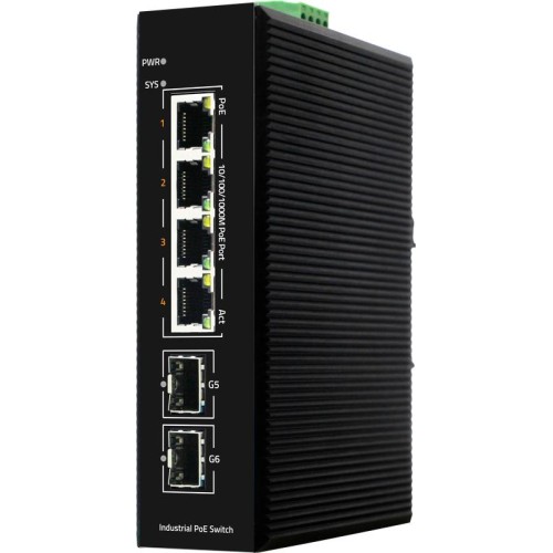 Коммутатор промышленный L2 уровня на 4 порта 10/100/1000M PoE с поддержкой IEEE802.3 af/at/BT 90Вт 2