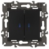 Выключатель 2-кл. СП Elegance 14-1105-05 10А IP20 250В 10AX с подсветкой механизм антрацит Эра Б0034