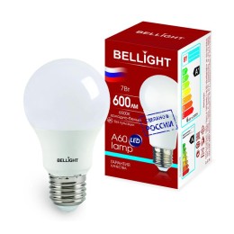 Лампа светодиодная LED A60 220В 7Вт E27 600лм 6500К BELLIGHT 86363995