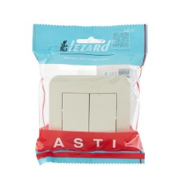 Выключатель 2-кл. 1п СП ASTI 10А IP20 в сборе крем. LEZARD 7081-0303-101