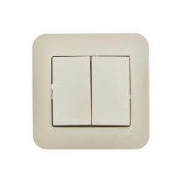 Выключатель 2-кл. 1п СП ASTI 10А IP20 в сборе крем. LEZARD 7081-0303-101