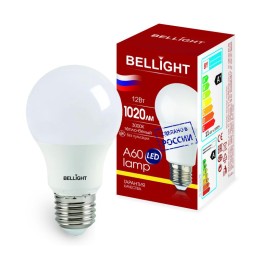 Лампа светодиодная LED A60 220В 12Вт E27 1020лм 3000К BELLIGHT 88297789
