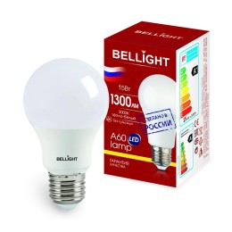 Лампа светодиодная LED A60 220В 15Вт E27 1300лм 3000К BELLIGHT 85339513