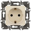 Розетка 1-м СП Эра Elegance 14-2102-02 16А IP20 16AX 250В 2P+E Schuko защ. шторки сл. кость Эра Б003