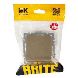 Выключатель перекрестный 1-кл. СП BRITE 10А ВС10-1-3-БрШ механизм шампань IEK BR-V13-0-10-K37