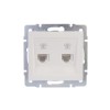 Розетка телефонная 2-м Rain RJ11 евро стандарт механизм бел. LEZARD 703-0288-138
