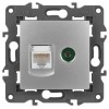 Розетка компьютерная + телевизионная 2-м Elegance 14-3110-03 RJ45 + TV IP20 механизм алюм. Эра Б0034