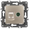 Розетка компьютерная + телевизионная 2-м Elegance 14-3110-04 RJ45 + TV IP20 механизм шампань Эра Б00
