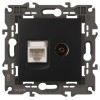 Розетка компьютерная + телевизионная 2-м Elegance 14-3110-05 RJ45 + TV IP20 механизм антрацит Эра Б0