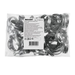 Хомут червячный 25-40/12-0.8мм (уп.50шт) Rexant 07-0625-12