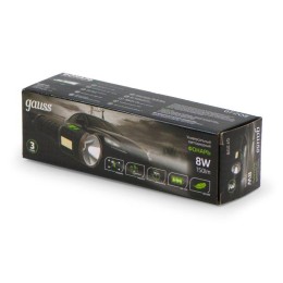 Фонарь аккумуляторный ручной GFL208 8Вт 150лм Li-ion 800мА.ч LED GAUSS GF208