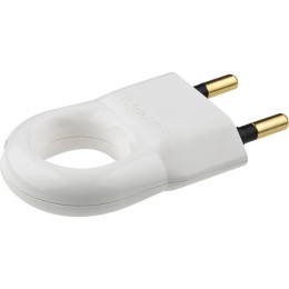 Вилка электрич. каб. Helium 6А 2P+E прямая бел. Leg 050162