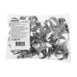 Хомут червячный 25-40/9-0.6мм нержавеющая сталь W2 (уп.50шт) Rexant 07-0725
