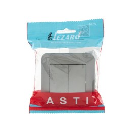 Выключатель 2-кл. 1п СП ASTI 10А IP20 в сборе платина. LEZARD 7081-3535-101