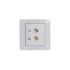 Розетка компьютерная + телефонная 2-м СП Glossa RJ45 + RJ11 кат.5E механизм бел. SE GSL000185