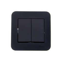 Выключатель 2-кл. 1п СП ASTI 10А IP20 в сборе черн. бархат LEZARD 7081-4242-101