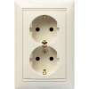 Розетка 2-м СП Valena 16А IP20 2х2P+E с заземл. защ. шторки немецк. стандарт в сборе сл. кость Leg 7