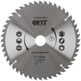 Диск пильный для циркулярных пил по дереву 230х30/25.4х48T FIT 37757