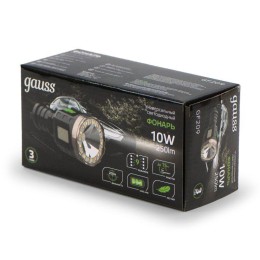 Фонарь аккумуляторный ручной GFL209 10Вт 250лм Li-ion 1200мА.ч LED GAUSS GF209