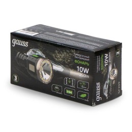 Фонарь аккумуляторный ручной GFL209 10Вт 250лм Li-ion 1200мА.ч LED GAUSS GF209