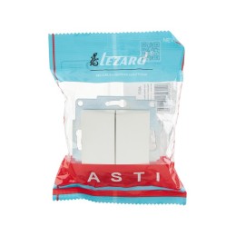 Выключатель 2-кл. 1п СП ASTI 10А IP20 механизм жемчуж./бел. перламутр. LEZARD 7081-3088-101