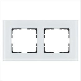 Рамка 2-м G-Glass стекло бел. White Glass Jasmart G1002GW