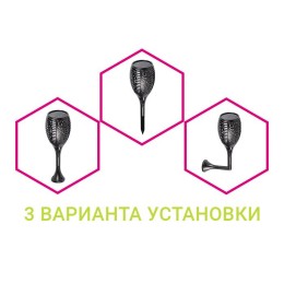 Светильник светодиодный садовый SLR-S06 72LED 78см IP44 эффект факела на солнечн. батарее ФАZА 50342