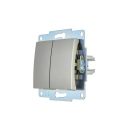 Выключатель 2-кл. 1п СП ASTI 10А IP20 механизм платина. LEZARD 7081-3588-101