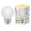 Лампа светодиодная LED-G45-1W/3000K/E27/FR/С 1Вт шар матовая 3000К тепл. бел. E27 декоративная (упак