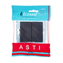 Выключатель 2-кл. 1п СП ASTI 10А IP20 механизм черн. бархат LEZARD 7081-4288-101