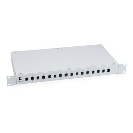 Кросс бокс оптический 19дюйм на 16 SC (LCduplex) со сплайс-кассетой и КДЗС (без пигтейлов и проходны