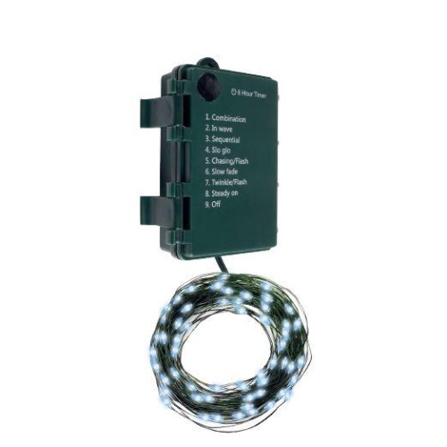 Гирлянда "Роса" DC-G06-50W 50 microLED 5.1м. 8реж. (3хAA в компл.) бел. ФАZА 5059658