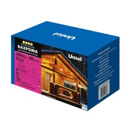 Гирлянда светодиодная "Бахрома" ULD-B6007-300/DTA WARM WHITE IP44 6м 300LED тепл. бел. провод прозр.