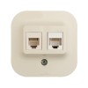 Розетка компьютерная + телефонная 2-м ОП 2мод. Quteo RJ45 + RJ11 кат.5E UTP IP20 сл. кость Leg 78225