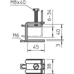 Комплект зажима для каб. трасс FL6-34 339 2 OBO 1408534