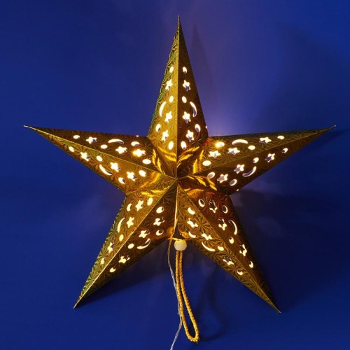 Фигура ULD-H4545-005/STA/2AA WARM WHITE IP20 GOLDEN STAR "Золотая звезда" 2AA (не в/к) 45х45см подве